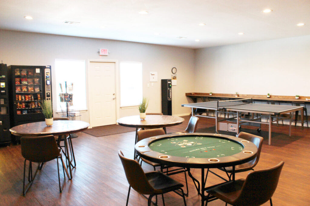 The community room at Port Arthur RV Resort